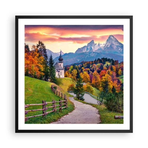 Poster in einem schwarzem Rahmen - Landschaftsartige Malerei - 60x60 cm