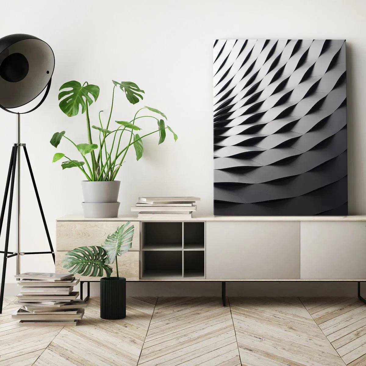 Bild auf Leinwand - Leinwandbild - Auf der Oberfläche der Wellen - 65x120 cm