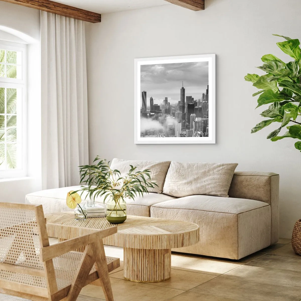 Poster in einem weißen Rahmen - Amerikanische Landschaft - 60x60 cm