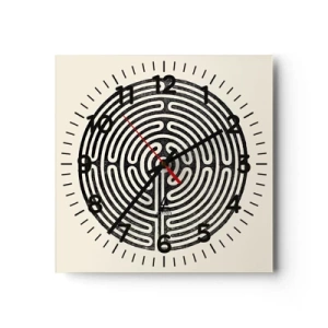 Wanduhr - Glasuhr - Geheimnisvolle Ordnung - 40x40 cm