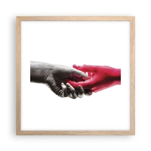 Poster in einem Rahmen aus heller Eiche - Gemeinsam, obwohl anders - 40x40 cm