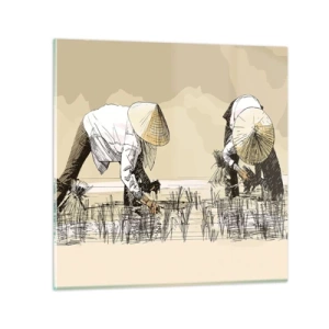 Glasbild - Bild auf glas - Erfolgreiche Ernte - 60x60 cm