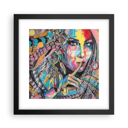 Poster in einem schwarzem Rahmen - Sei still, bis du verstehst - 30x30 cm