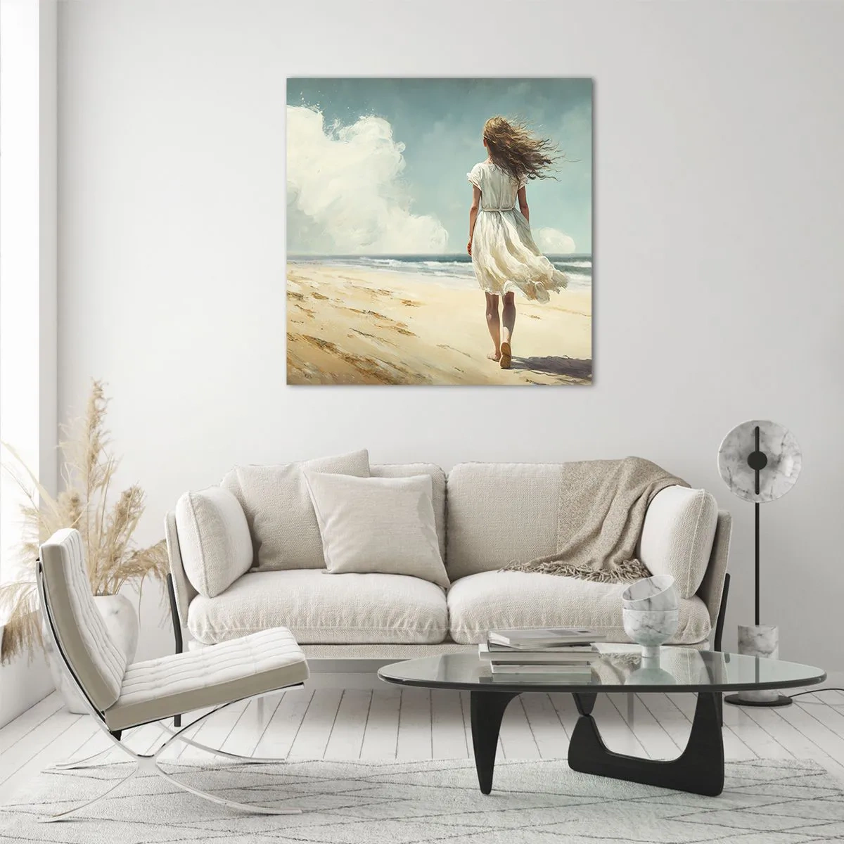 Glasbild - Bild auf glas - Der Sonne und dem Wind begegnen - 30x30 cm