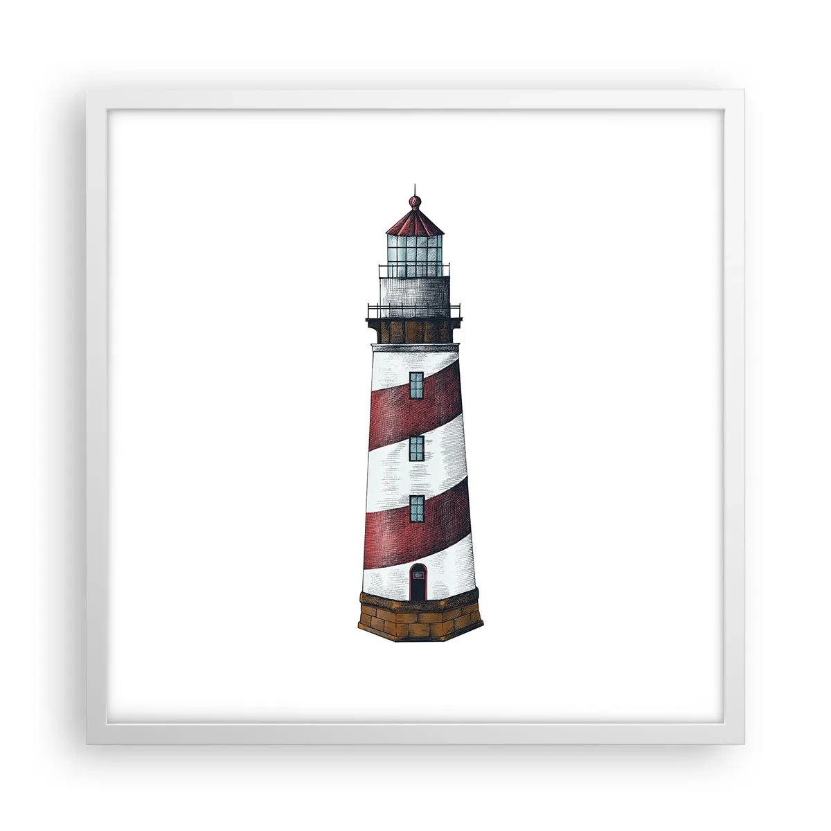 Poster in einem weißen Rahmen - Immer auf der Hut - 50x50 cm