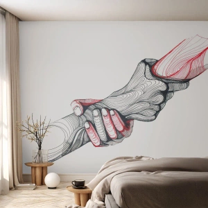 Selbstklebende Fototapete Deluxe Sticker - Sie sind in guten Händen - Abstraktion, Menschen, Hand - 150x105 cm