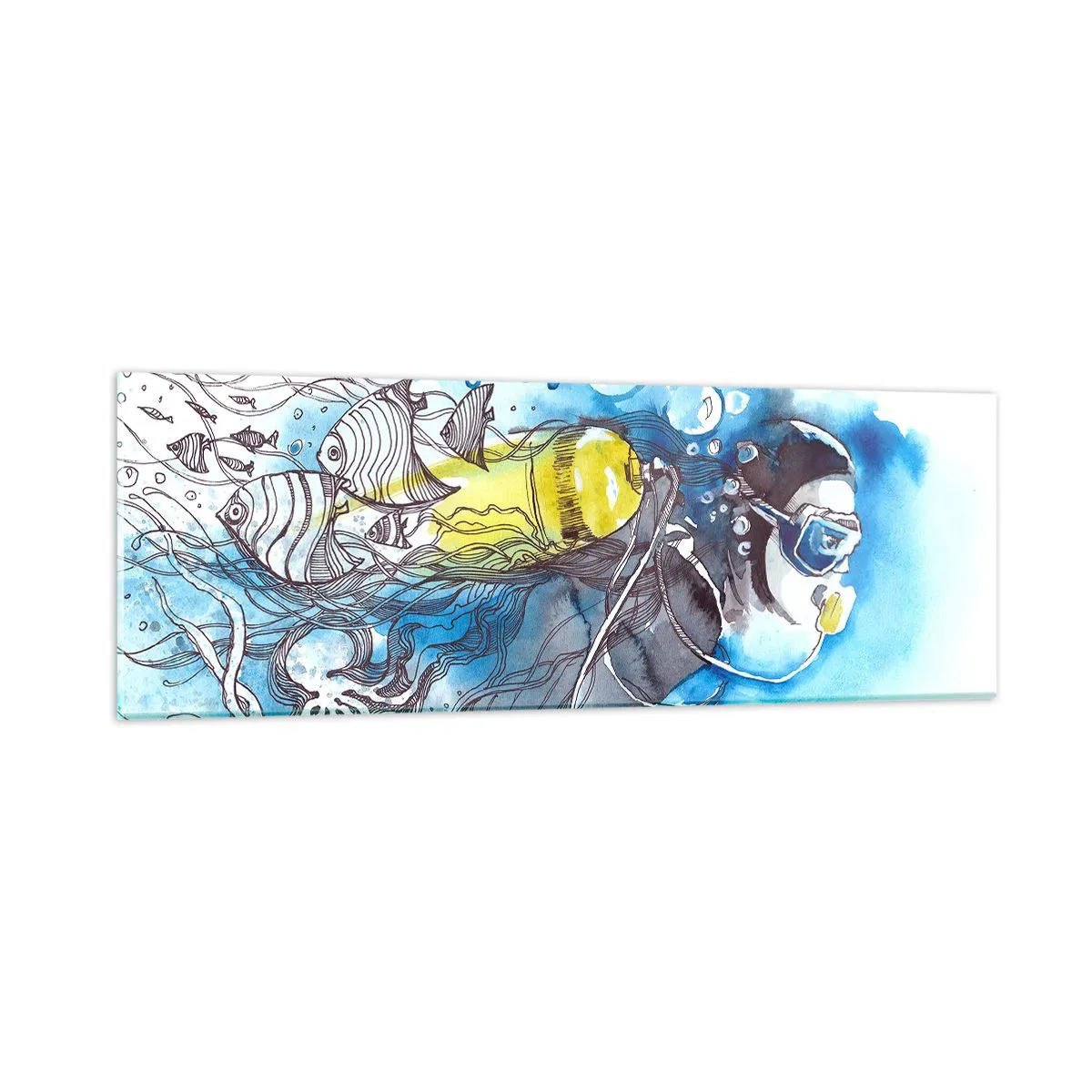 Glasbild - Bild auf glas - Tolles Blau - 90x30 cm