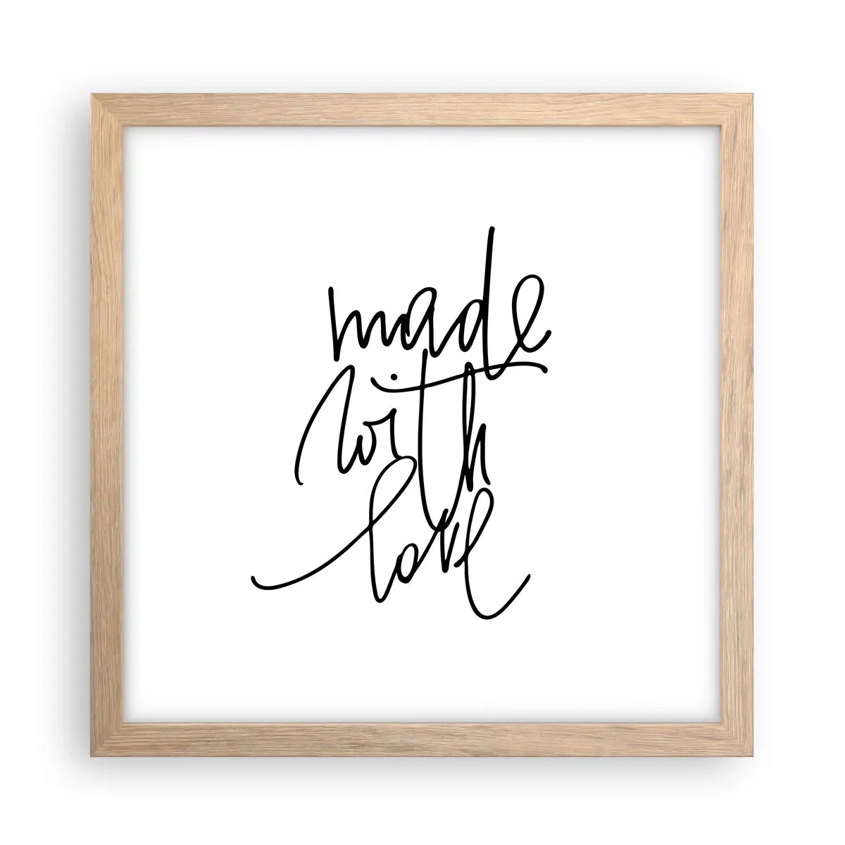 Poster in einem Rahmen aus heller Eiche - Die beste Marke - 30x30 cm