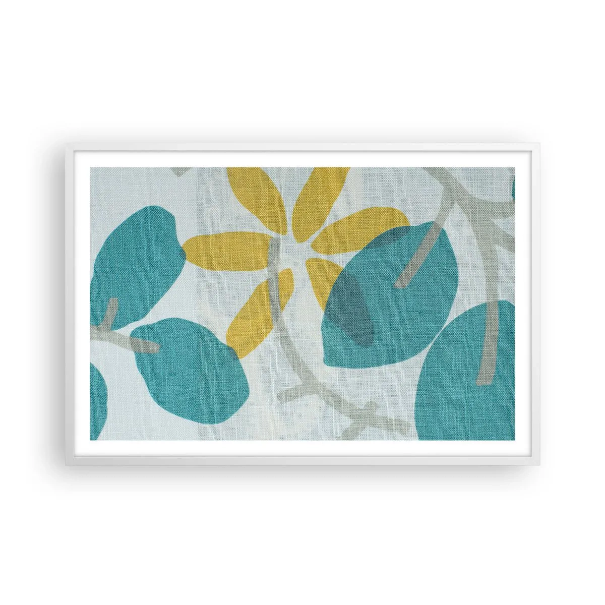 Poster in einem weißen Rahmen - Unter den azurblauen Blättern - 91x61 cm