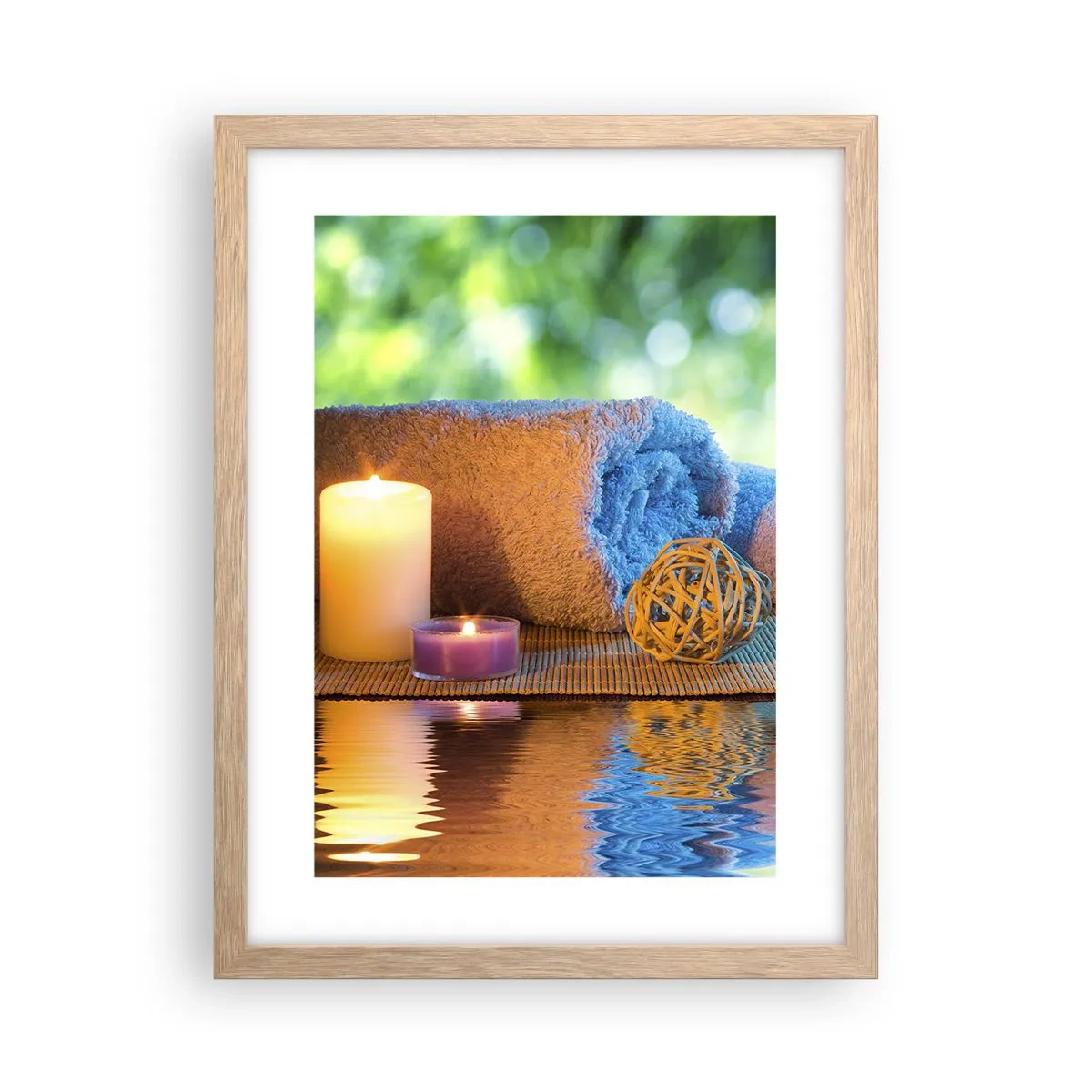 Poster in einem Rahmen aus heller Eiche - Zeit für den Körper - 30x40 cm