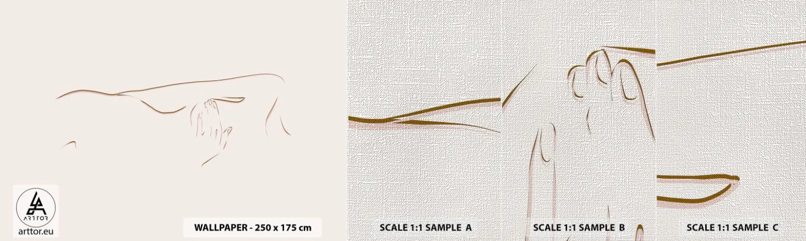 Fototapeten Muster Premium Canvas - Die Form des Verlangens - Abstraktion, Grafik, Stück - 100x30 cm