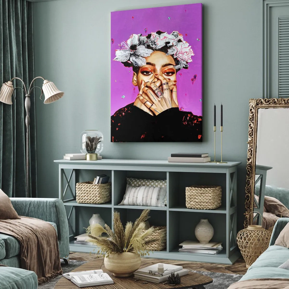 Bild auf Leinwand - Leinwandbild - Bisschen verrückt - 65x120 cm