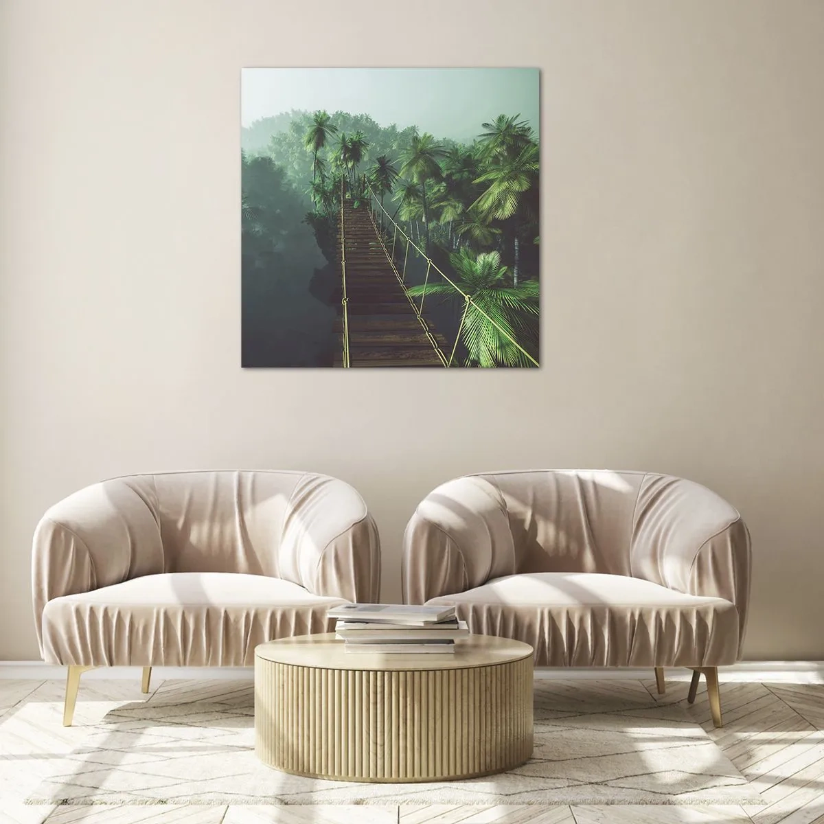 Glasbild - Bild auf glas - Über der Brandung des Grüns - 50x50 cm