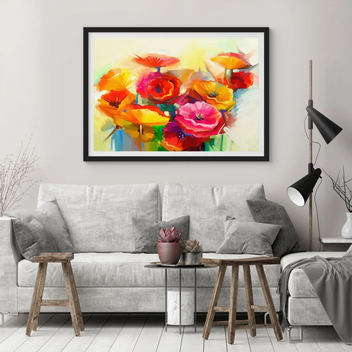 Poster in einem schwarzem Rahmen - Nicht nur rot - 50x40 cm