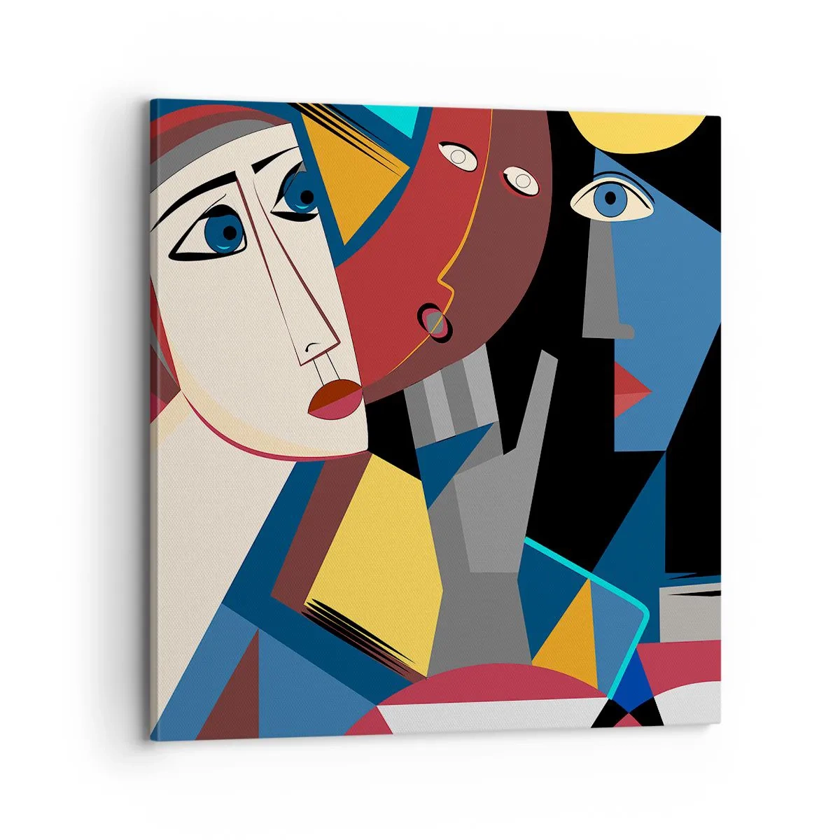 Bild auf Leinwand - Leinwandbild - Gespräch zwischen Kubisten - 70x70 cm