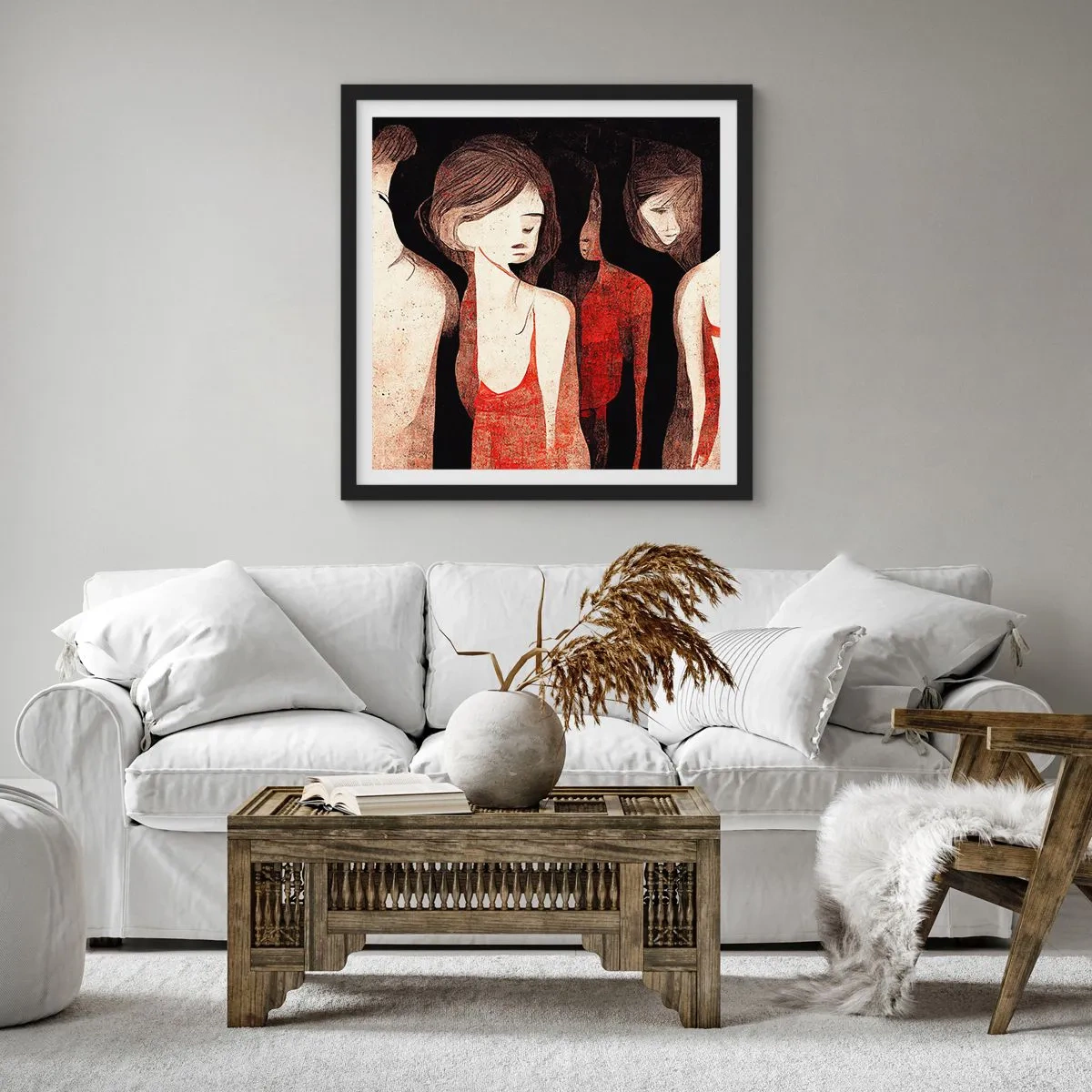 Poster in einem schwarzem Rahmen - Madonnen der Dunkelheit - 50x50 cm