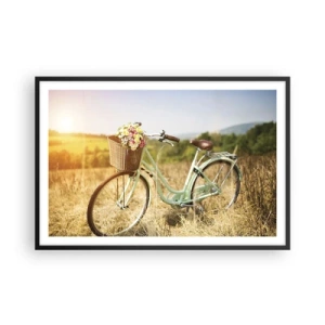 Poster in einem schwarzem Rahmen - Ich bleibe eine Weile hier - 91x61 cm