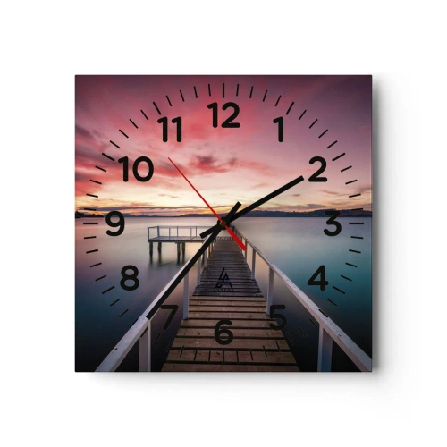 Wanduhr - Glasuhr - Die sanfte Flamme des Abends - 30x30 cm