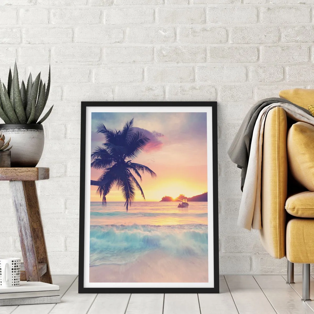 Poster in einem schwarzem Rahmen - Ein Abend in der Bucht - 30x40 cm