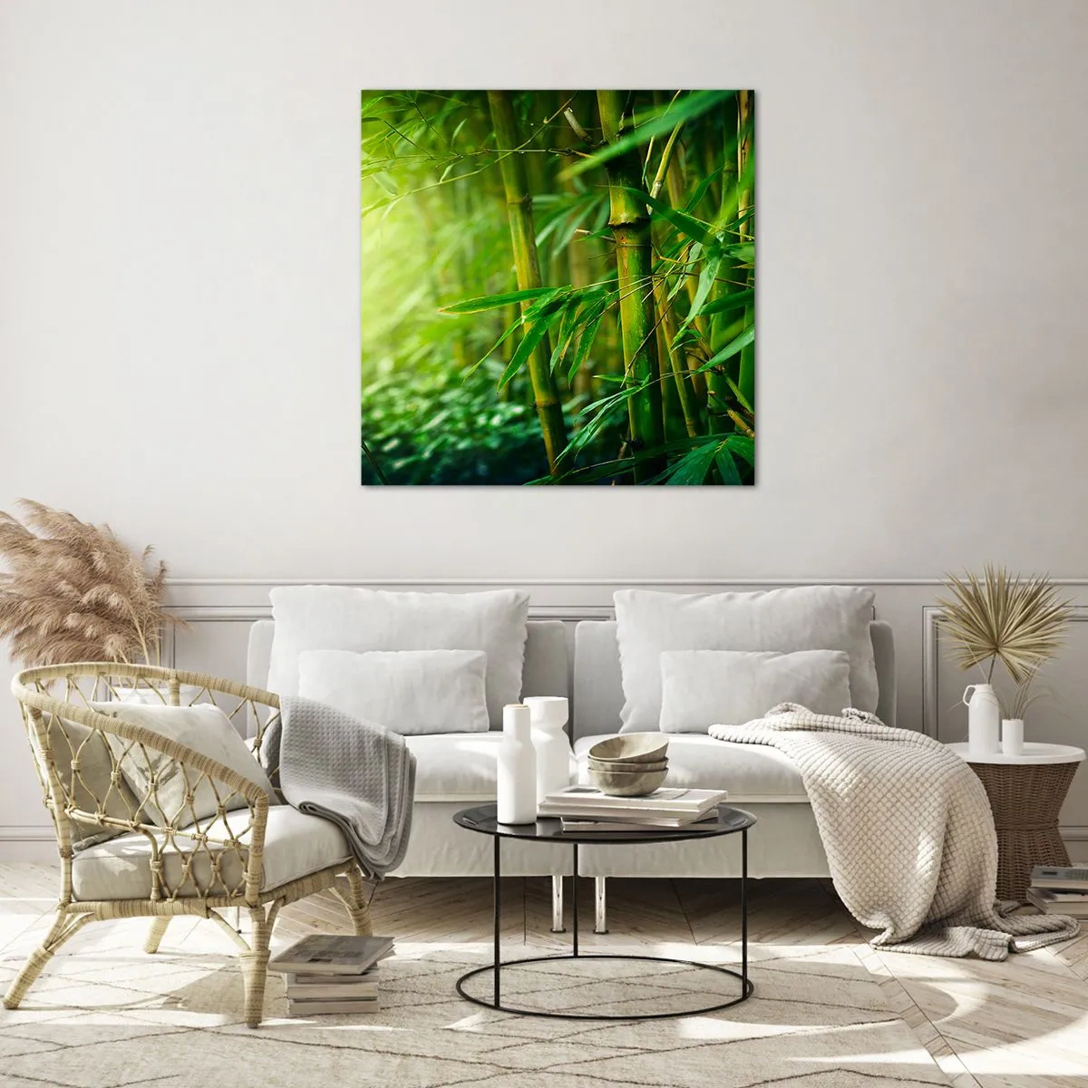 Glasbild - Bild auf glas - Lerne Grün selbst kennen - 60x60 cm