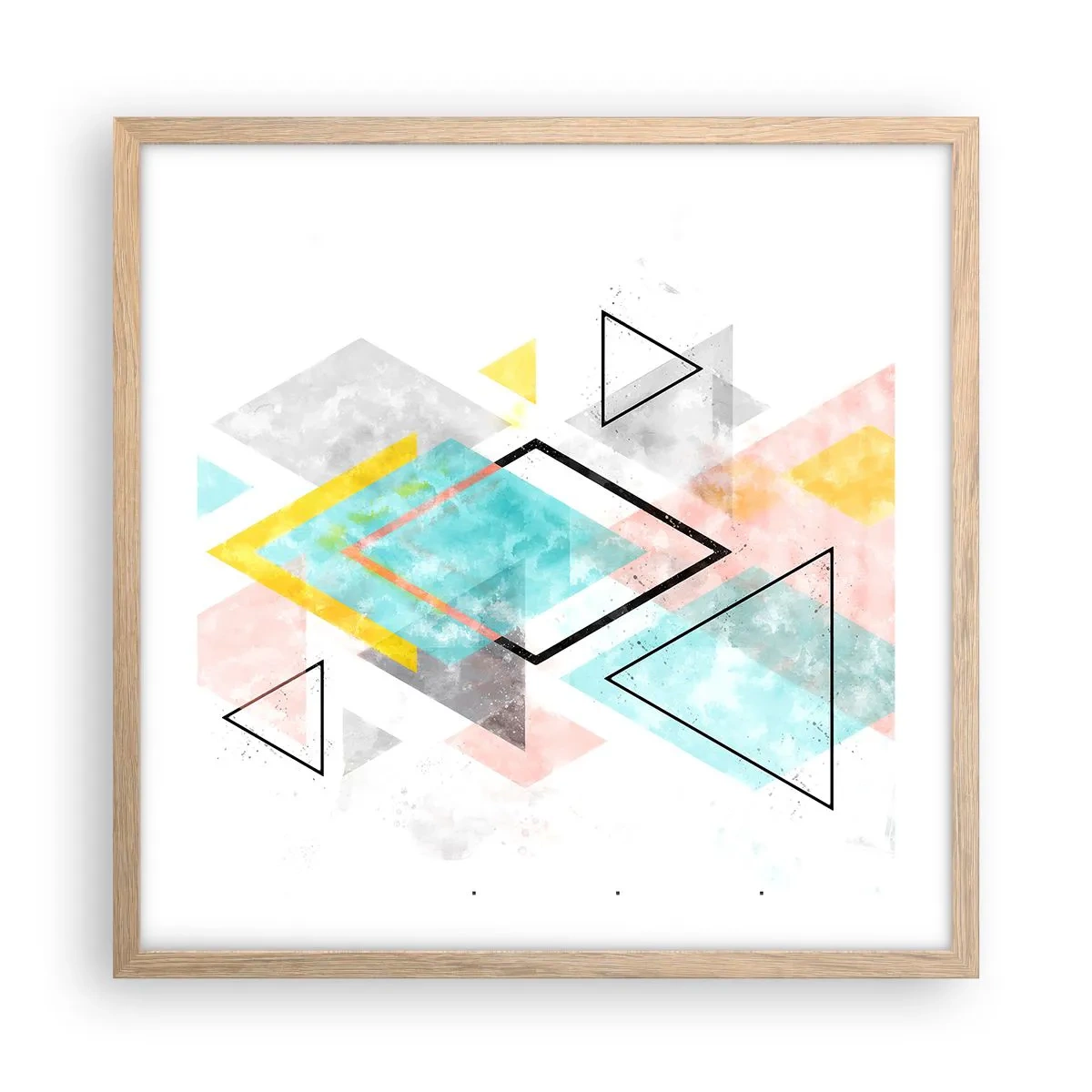 Poster in einem Rahmen aus heller Eiche - Geometrisches Spiel - 50x50 cm