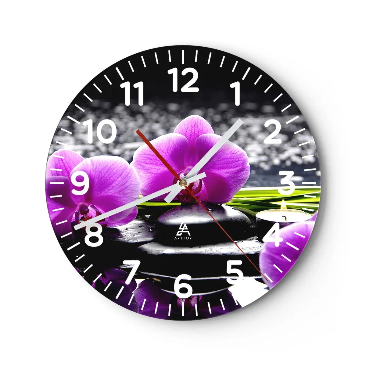 Wanduhr - Glasuhr - In Ruhe ertrinken - 40x40 cm