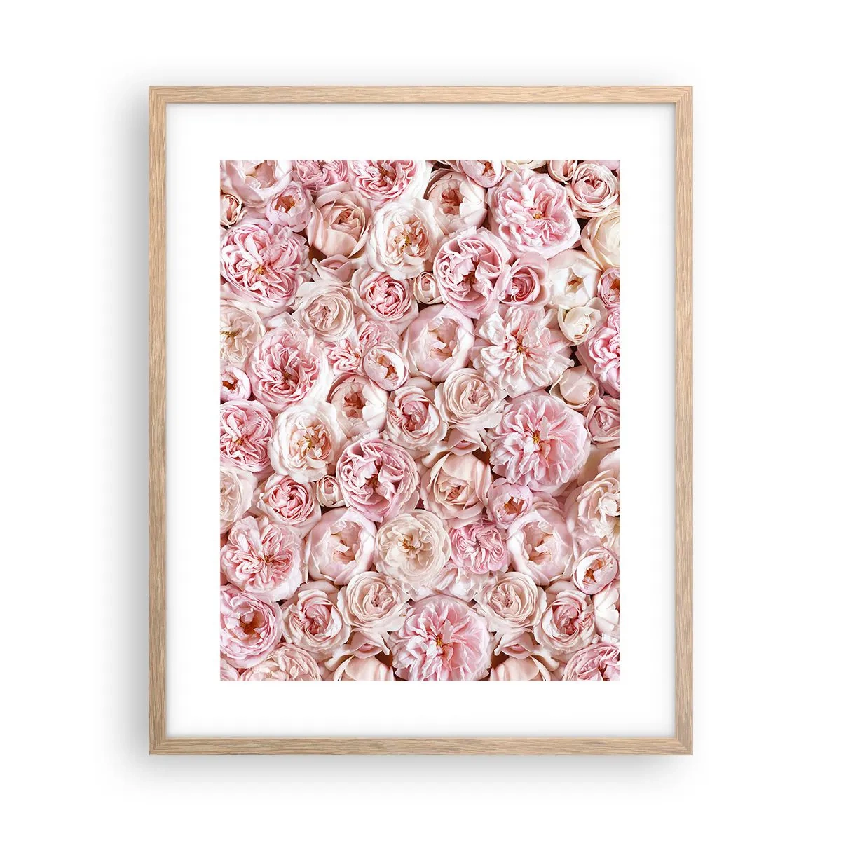 Poster in einem Rahmen aus heller Eiche - Auf Rosen gebettet - 40x50 cm