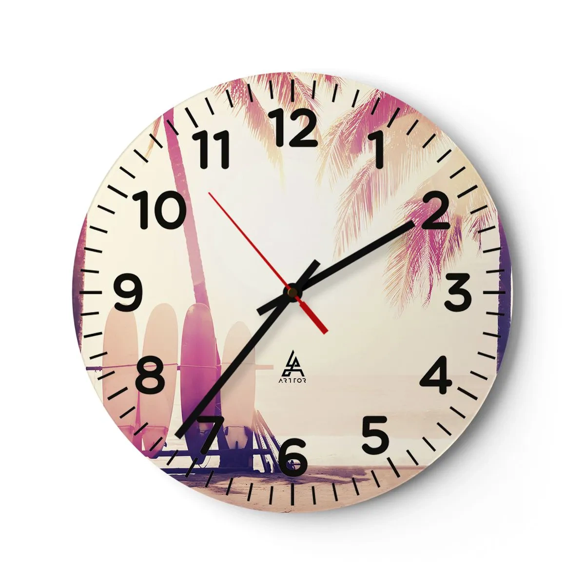 Wanduhr - Glasuhr - Es wird ein toller Tag - 30x30 cm