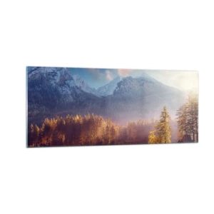 Glasbild - Bild auf glas - In den Bergen und Tälern - 100x40 cm