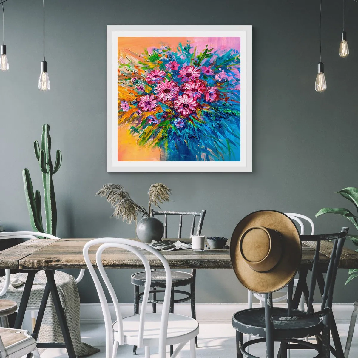 Poster in einem weißen Rahmen - Lebensenergie - 50x50 cm