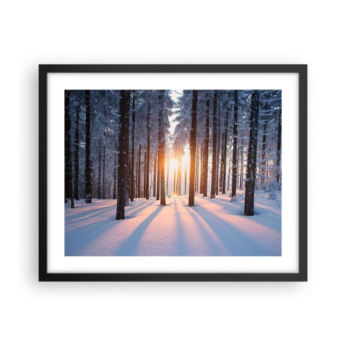 Poster in einem schwarzem Rahmen - Ganz klar schwarz auf weiß - 50x40 cm