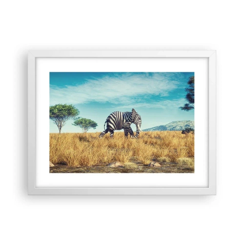 Poster in einem weißen Rahmen - Grau ist nicht mehr in Mode - 40x30 cm