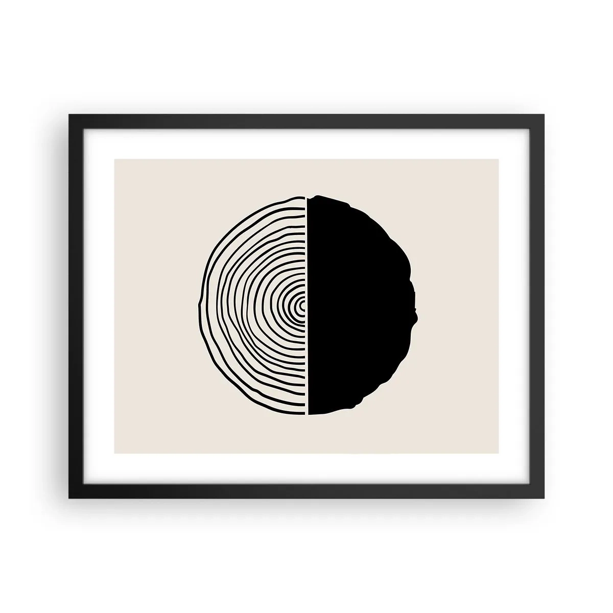 Poster in einem schwarzem Rahmen - Halb und halb - 50x40 cm