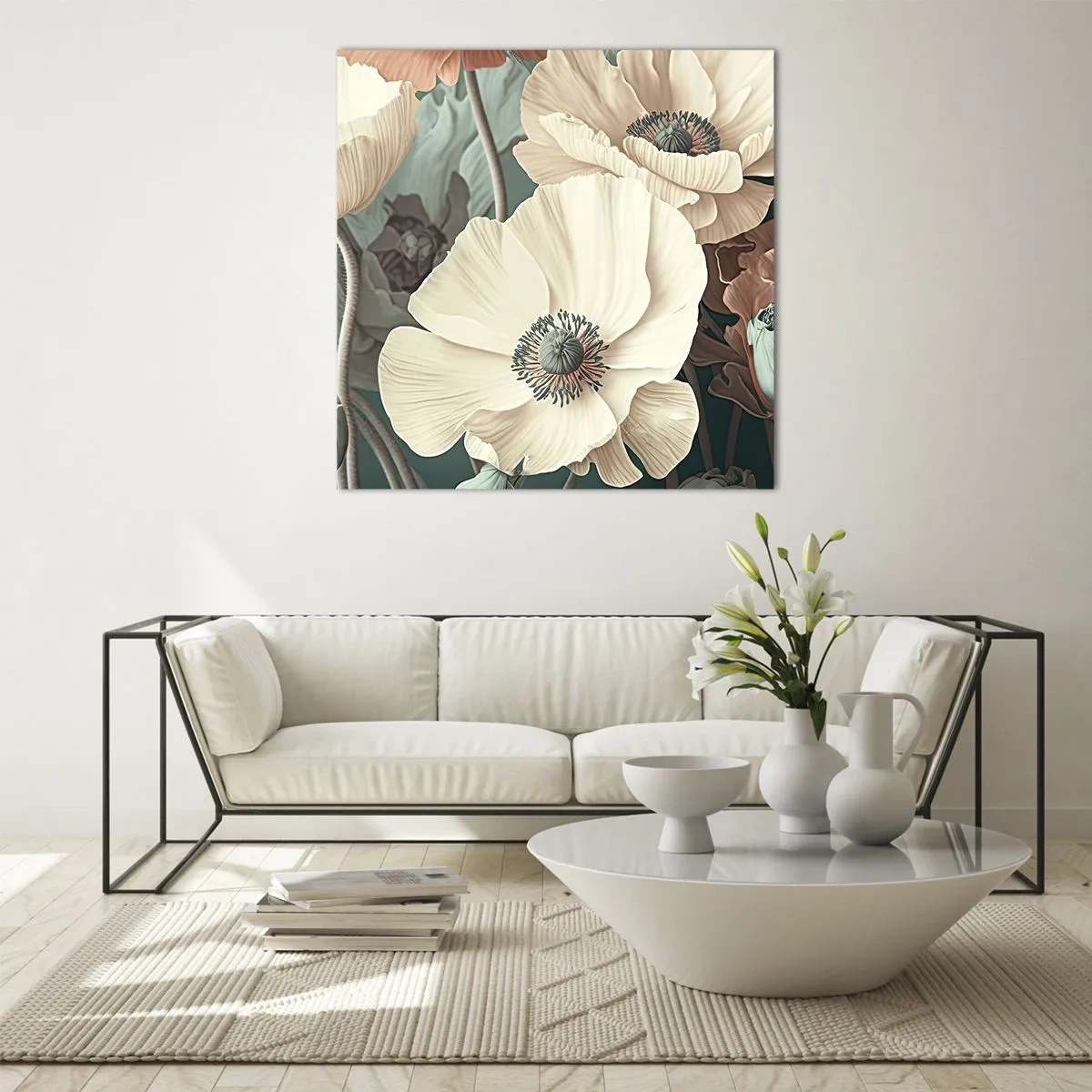 Glasbild - Bild auf glas - Flüstern von Mohnblumen - 30x30 cm