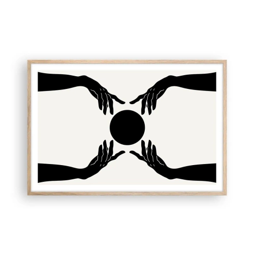 Poster in einem Rahmen aus heller Eiche - Geheimes Zeichen - 91x61 cm