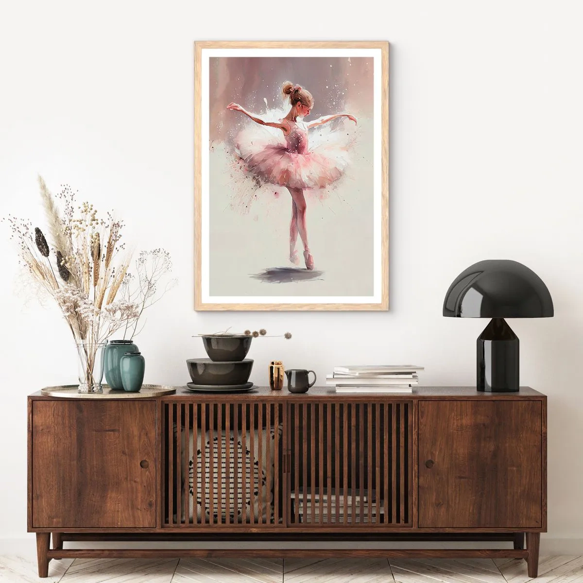 Poster in einem Rahmen aus heller Eiche - Wie ein junger Vogel - 40x50 cm