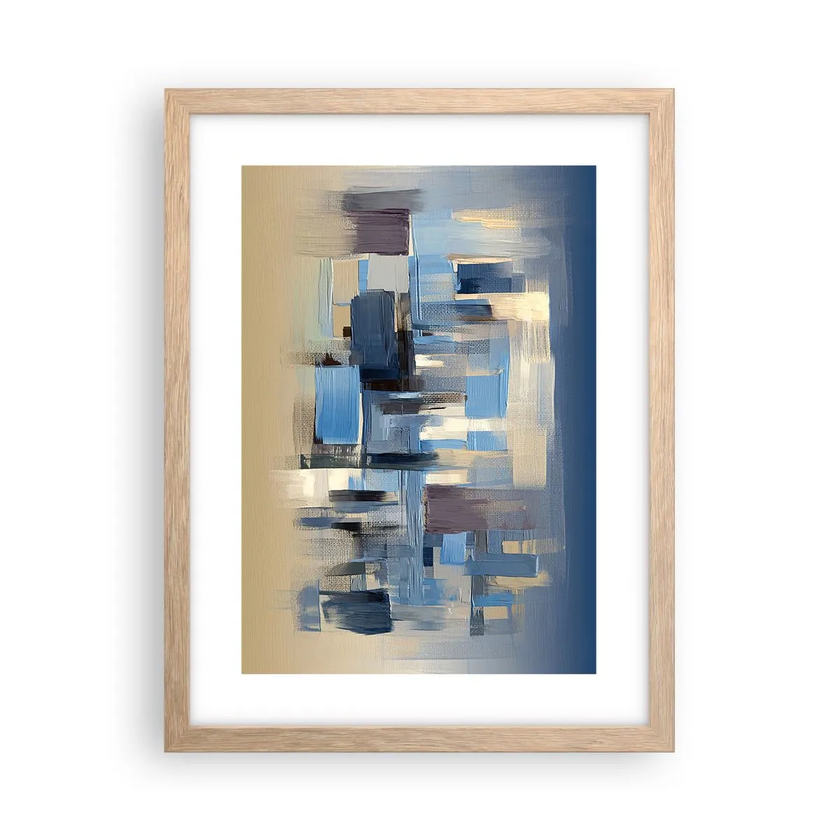 Poster in einem Rahmen aus heller Eiche - Blaue Konstruktion - 30x40 cm