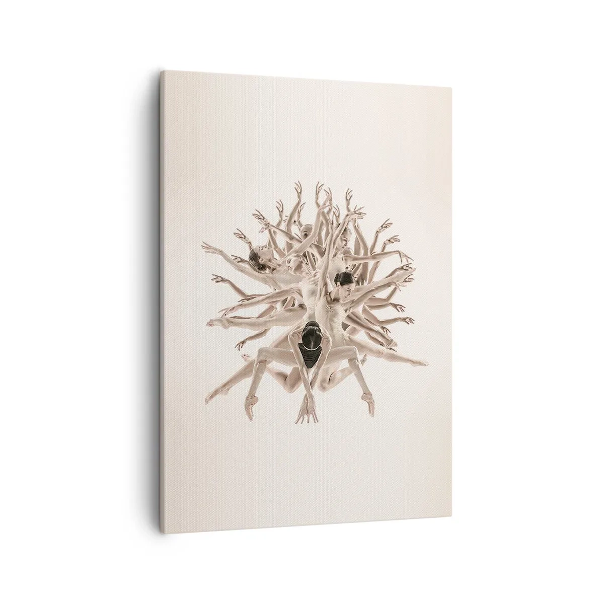 Bild auf Leinwand - Leinwandbild - Abstrakte Komposition von Tänzern in Bewegung - 50x70cm - Aufblühen im Tanz - Moderne Wanddekoration für Wohnzimmer und Schlafzimmer ARTTOR