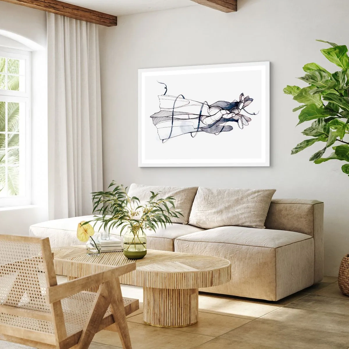 Poster in einem weißen Rahmen - Touch-Studie - 50x40 cm