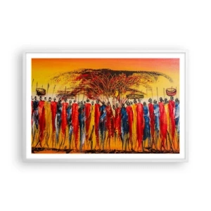 Poster in einem weißen Rahmen - Dort, dort, dort gehen sie - 91x61 cm