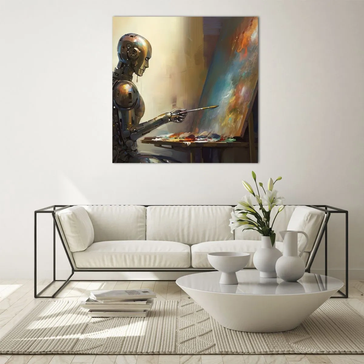 Glasbild - Bild auf glas - Die Kunst der Zukunft - 60x60 cm