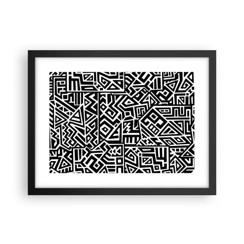 Poster in einem schwarzem Rahmen - Präkolumbianische Komposition - 40x30 cm