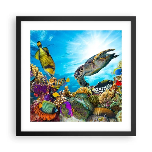 Poster in einem schwarzem Rahmen - Korallenpromenade - 40x40 cm