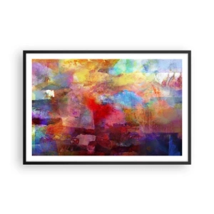 Poster in einem schwarzem Rahmen - Schau in den Regenbogen - 91x61 cm