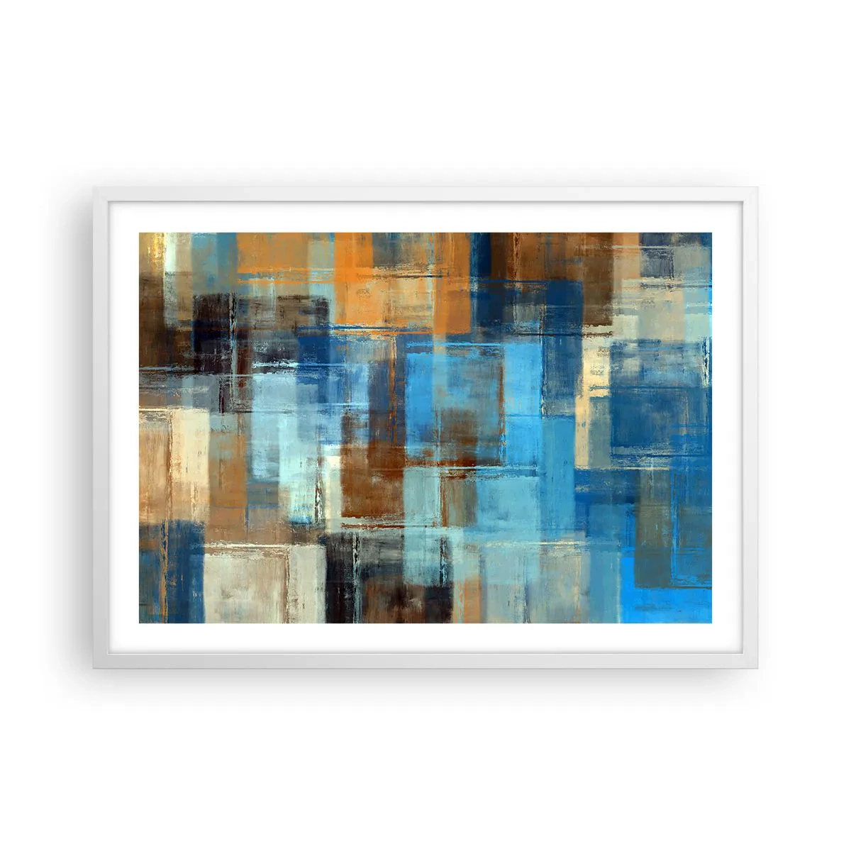 Poster in einem weißen Rahmen - Durch den blauen Schleier - 70x50 cm