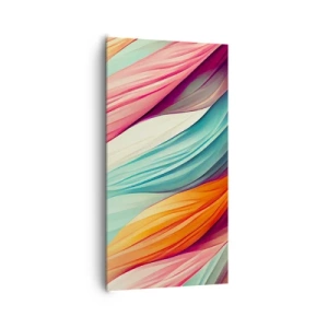 Bild auf Leinwand - Leinwandbild - Regenbogengewebe - 65x120 cm