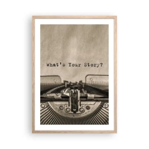 Poster in einem Rahmen aus heller Eiche - Erzähl es mir - 50x70 cm