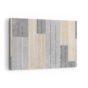 Bild auf Leinwand - Leinwandbild - Geometrische Komposition in Grau- und Beigetönen - 100x70cm - Komposition: Vertikal halten - Moderne Wanddekoration für Wohnzimmer und Schlafzimmer ARTTOR
