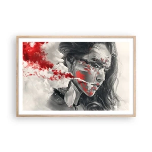 Poster in einem Rahmen aus heller Eiche - Im Dunst der Absurdität - 91x61 cm