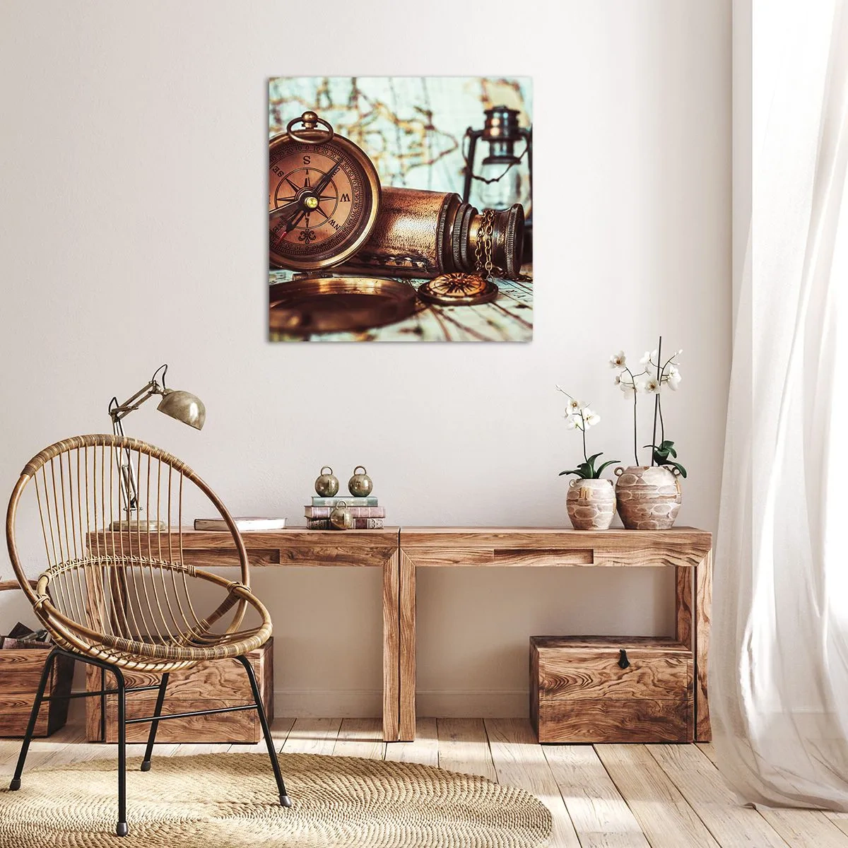 Bild auf Leinwand - Leinwandbild - Ein Piratenabenteuer in der Karibik wartet - 70x70 cm